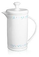 The French Press Coffee Company Porcelain &amp; Stainless Steel Bow-handle French Press - Borders Orange N2