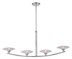 Lite Source LS-19564 Island Pendant with Frosted Glass Shades, Chrome Finish by Lite Source