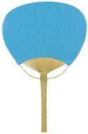 9" Turqouise Paddle Chinese Paper Hand Fan for Weddings