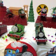 Thomas the Train Birthday Cake Topper Set Featuring Thomas, Hiro, James, Percy, Belle, Spencer and Other Thomas... N5
