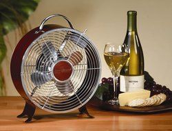 Deco Breeze Round Retro Table Fan, Stainless Steel, 12-1/2-Inch by 10-Inch N2