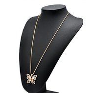 Rose Gold butterfly Pendant Necklace Stainless steel Fashion Women Jewelry gift N6