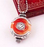 Fashion Jewelry Charm Women Retro Silver Plated Round Turquoise Pendant Necklace N2