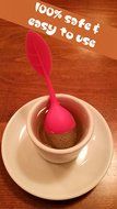 4-Pack Cozy Brew Loose Leaf Silicone Stainless Steel Tea Infuser with Drip Tray N2