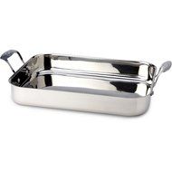 Emeril by All-Clad E9029864 Stainless Steel Oven Safe Lasagna Roasting Pan Dishwasher Safe Cookware, Silver