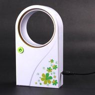 Fashion Beautiful USB Mini No Leaf Fan Bladeless Refrigeration Desktop Portable Air Conditioner 2 Colors (Green) N6