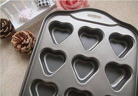 12 Mini Cheesecake Pan, Hineway 12 Cups Heart-shaped Muffin Cake Mold Baking Tools