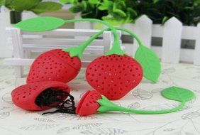 Ved-Mart&copy; Silicone Tea Infusers Fine Filter 3 Sets In One, Super Cute Strawberry Design Red, Teapot Teacup Tea-filter N2