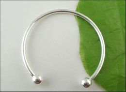 1pc fashion Smooth bangle European beaded charm bracelet 20cm N2