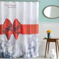 AutumnFall Winter Holiday Snowman Christmas Fabric Shower Curtain Digital Decor with Hooks (180cm180cm, E) N15