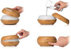 PureRoyal 200 ml Wood Grain Ultrasonic Aromatherapy Essential Oil Diffuser and Humidifier N4