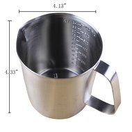 Da Jia 16.9 Ounce Stainless Steel Handle Frothing Pitcher With Inside Measurements For Coffee, Latte &amp; Milk (23.6...
