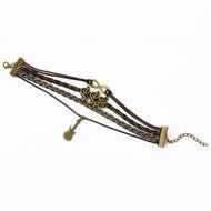 Antique Copper Infinity Guitar Music Friendship Leather Charm Bracelet N3