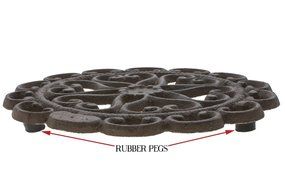 Cast Iron Trivet | Round with Vintage Pattern | Decorative Cast Iron Trivet For Kitchen Or Dining Table | 7.7... N2