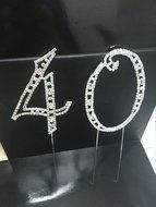 Sharing Star Large Crystal 40 Sweet Forty Numbers Bling Birthday Cake Topper Cake Decoration with Crystal Glass...