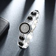 New Women Stainless Steel Black Oval Band Analog Quartz Wrist Watch Accessories N3