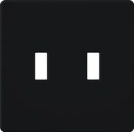 Lutron FG-2-BL Fassada 2-Gang Toggle Wallplate, Black, 1-Pack by Lutron
