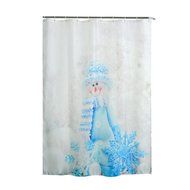 AutumnFall Winter Holiday Snowman Christmas Fabric Shower Curtain Digital Decor with Hooks (180cm180cm, E) N20