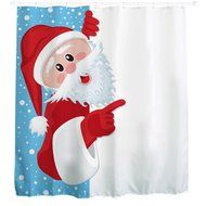 AutumnFall Winter Holiday Snowman Christmas Fabric Shower Curtain Digital Decor with Hooks (180cm180cm, E) N21