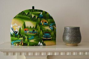 Artisanal Tea Cozy with Retro Campers &amp; Rocky Mountains - 4 Sizes
