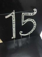 Sharing Star Large Crystal 15 Sweet Fifteen Numbers Bling Birthday Cake Topper Cake Decoration with Crystal Glass...