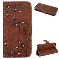 iPhone 7 Case,iPhone 7 Wallet Case,Phezen Serect Garden Series Butterfly Flower Bling Diamod Inlaid PU Leather... N15
