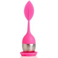 AKOAK Set of 2 Premium Food Grade Silicone and Stainless Steel Ball Loose Leaf Tea Infuser(Rose Red)