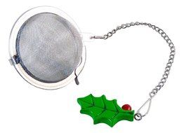2&rdquo; Stainless Steel Tea Ball ​​Infusers, Set of 4 Assorted Holiday Charms On Chains​.​ N3
