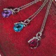 Charm New Girl's Women's Rhinestone Chain Crystal Necklace Pendant W87 (blue) N4