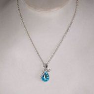 Charm New Girl's Women's Rhinestone Chain Crystal Necklace Pendant W87 (blue) N5