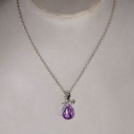 Charm New Girl's Women's Rhinestone Chain Crystal Necklace Pendant W87 (blue) N6