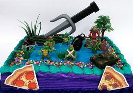 Teenage Mutant Ninja Turtles 17 Piece Birthday Cake Topper Set Featuring Sensei Splinter, Donatello, Leonardo,...