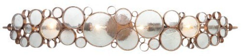 Varaluz 165B04HO Fascination Collection 4-Light Bath Light, Hammered Ore Finish with Recycled Bottle Glass Shade...