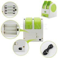 Mini Small Fan Cooling Portable Desktop Dual Bladeless Air Conditioner USB (Purple) N9
