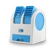 Mini Small Fan Cooling Portable Desktop Dual Bladeless Air Conditioner USB (Purple) N10