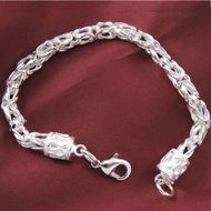 New Men's Fashion Jewelry Silver Plated Bracelet Chain Cuff Bangle