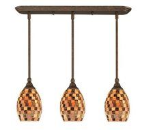 Toltec Lighting 25-BRZ-408 Multi Light Mini-Pendant Bronze Finish with Seashell Glass Shade, 5-Inch by Toltec...