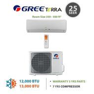 GREE Terra 12,000 BTU Wall Mounted Ductless Mini Split Heat Pump System R410A 208-230 VAC N6