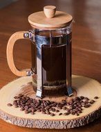 Gourmet 1 Liter Stainless Steel, Glass, and Bamboo French Press Coffee Brewer