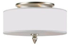 9503-SN Luxo 3LT Semi-Flush, Satin Nickel Finish and White Semi-Sheer Shade by Crystorama Lighting Group