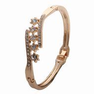 Hot Fashion Women Gold Plated Bangle Crystal Cuff Elegant Bracelet Jewelry Gift N2