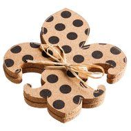 Black Polka Dot Fleur De Lis Cork Surface Savers