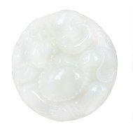 Chinese Culture /White Jade / Lucky God White Rune Carving Pendant (set4) N15