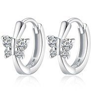 Fashion Women's Crystal 925 Sterling Silver Ear Stud Hoop Earrings Jewelry New N6
