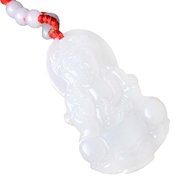 Chinese Culture /White Jade / Lucky God White Rune Carving Pendant (set4) N17