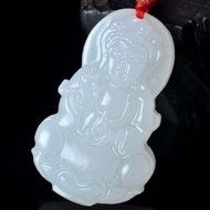 Chinese Culture /White Jade / Lucky God White Rune Carving Pendant (set4) N18