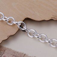New Women 925 Silver Sterling Plated Charm Cute Chain Link Gift Bracelets Bangle N3
