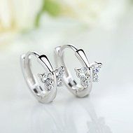 Fashion Women's Crystal 925 Sterling Silver Ear Stud Hoop Earrings Jewelry New N7