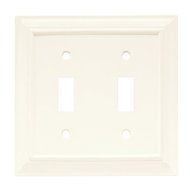Brainerd 126334 Wood Architectural Double Toggle Switch Wall Plate / Switch Plate / Cover, Cream/Off White by...