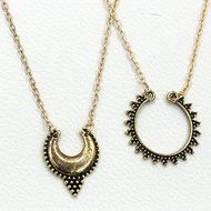 Fashion Vintage Women Crescent Jewelry Bib Moon Pendant Statement Chain Necklace N3